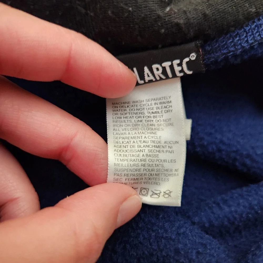 Vintage The North Face Men's Medium Blue Fleece Full Zip Pockets Polartec Fleece